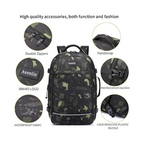 Asenlin 40L Travel Backpack for Women Men，17 Inch Laptop Backpack Flight Approved Luggage Carry On Water Resistant Computer Backpack for Weekender Overnight Large Daypack Woodland Camo