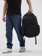 Caterpillar Business Travel Backpack with USB Charging Port & AUX Cable 15.6″ with Bubble Padding Laptop Compartment with Rain Cover Men & Women