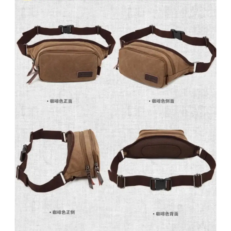 POSO PS-208 Brown - Laptop Travel Male Slim Waist Bag
