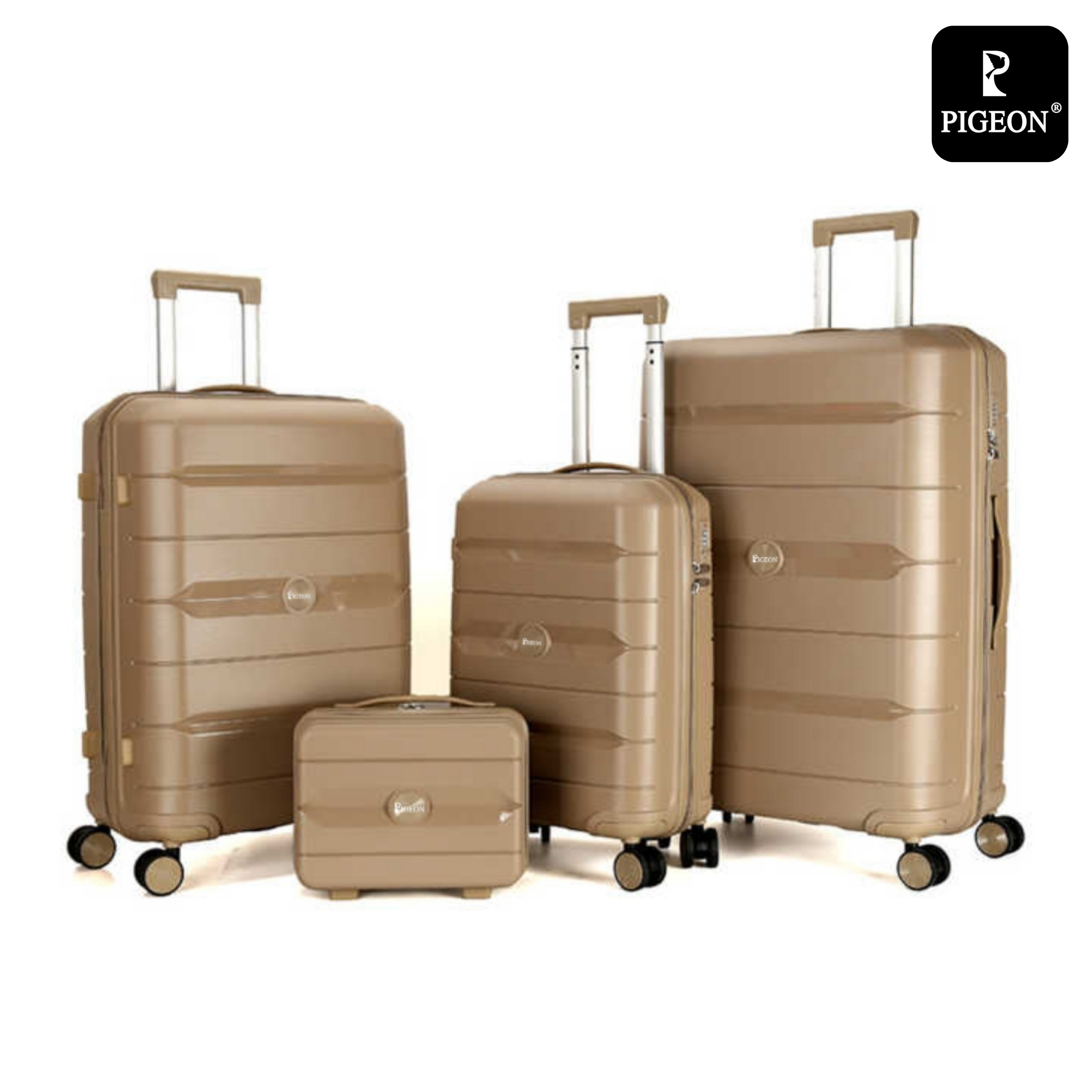 Pigeon Luggage Polypropylene 4 Piece Set: Durable Travel Companion; Unbreakable