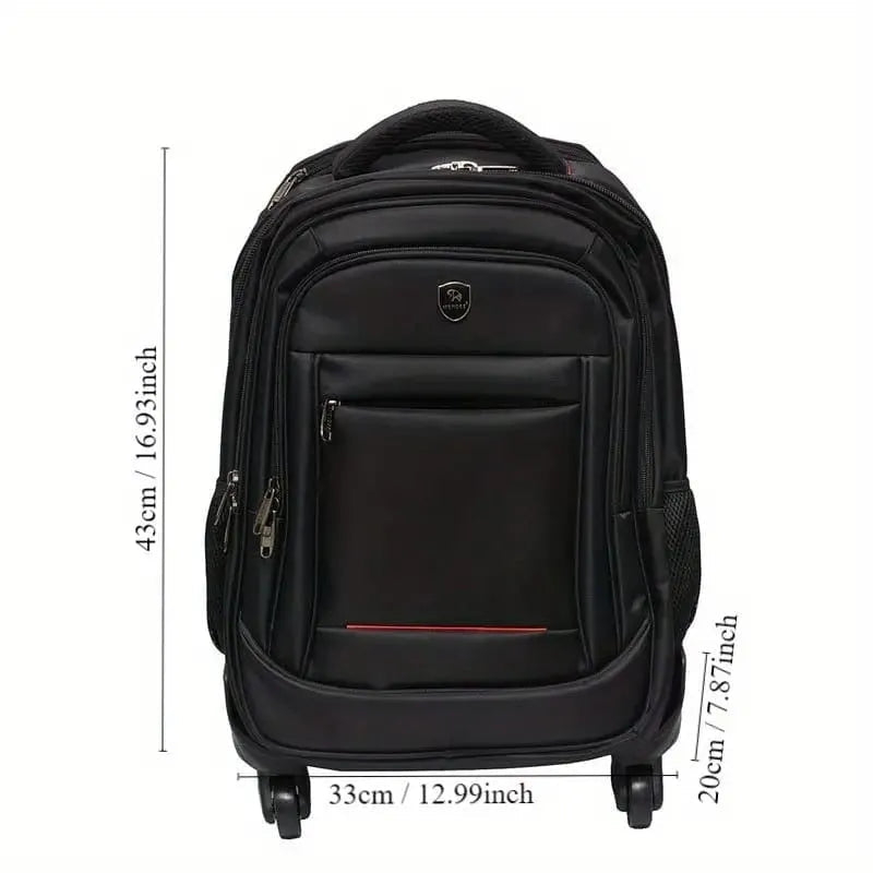 Business Travel Wheeled Backpack for Men & Women, Durable Water-Resistant, Adjustable Straps, Mature Style