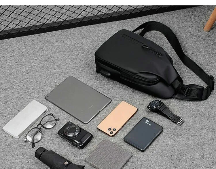 Cross Body Bag - Large Capacity Usb Charging Multifunctional Chest Bag Fashion Simple Commuter Lightweight Shoulder Crossbody Bag