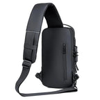 Fashion Men Sling Bag Pack with Lock Waterproof -Theft Chest Bag with USB Charging Port Shoulder Bag Body Backpack