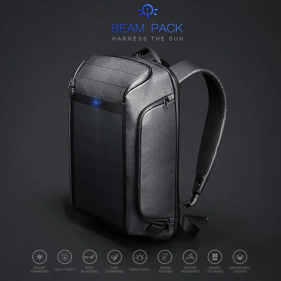 Kingsons New Multifunctional Solar Charging Anti-Theft Backpack Men 15" Laptop Backpacks USB Charging High-End Upgraded Version