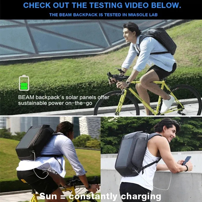 Kingsons New Multifunctional Solar Charging Anti-Theft Backpack Men 15" Laptop Backpacks USB Charging High-End Upgraded Version