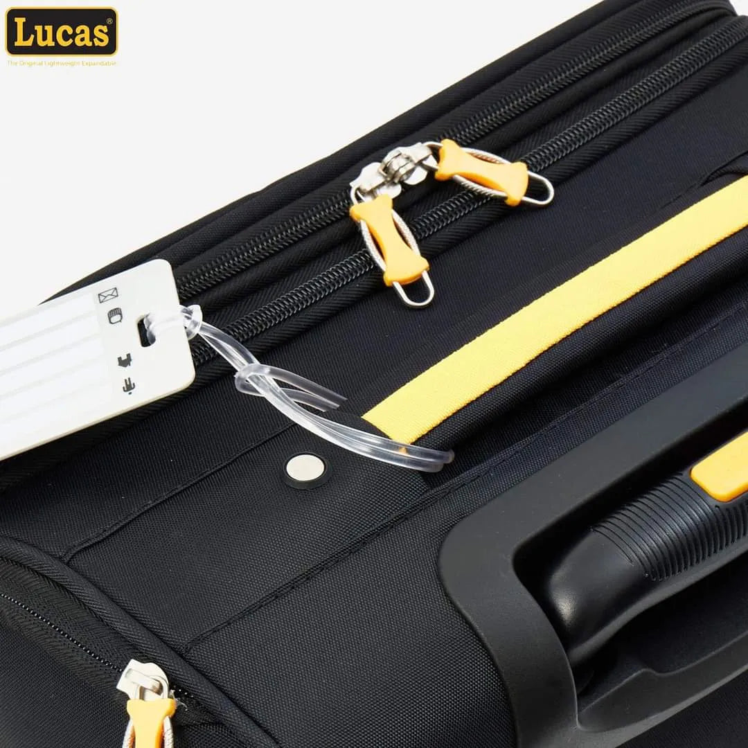 LUCAS - Black Tuscany Softshell Suitcases