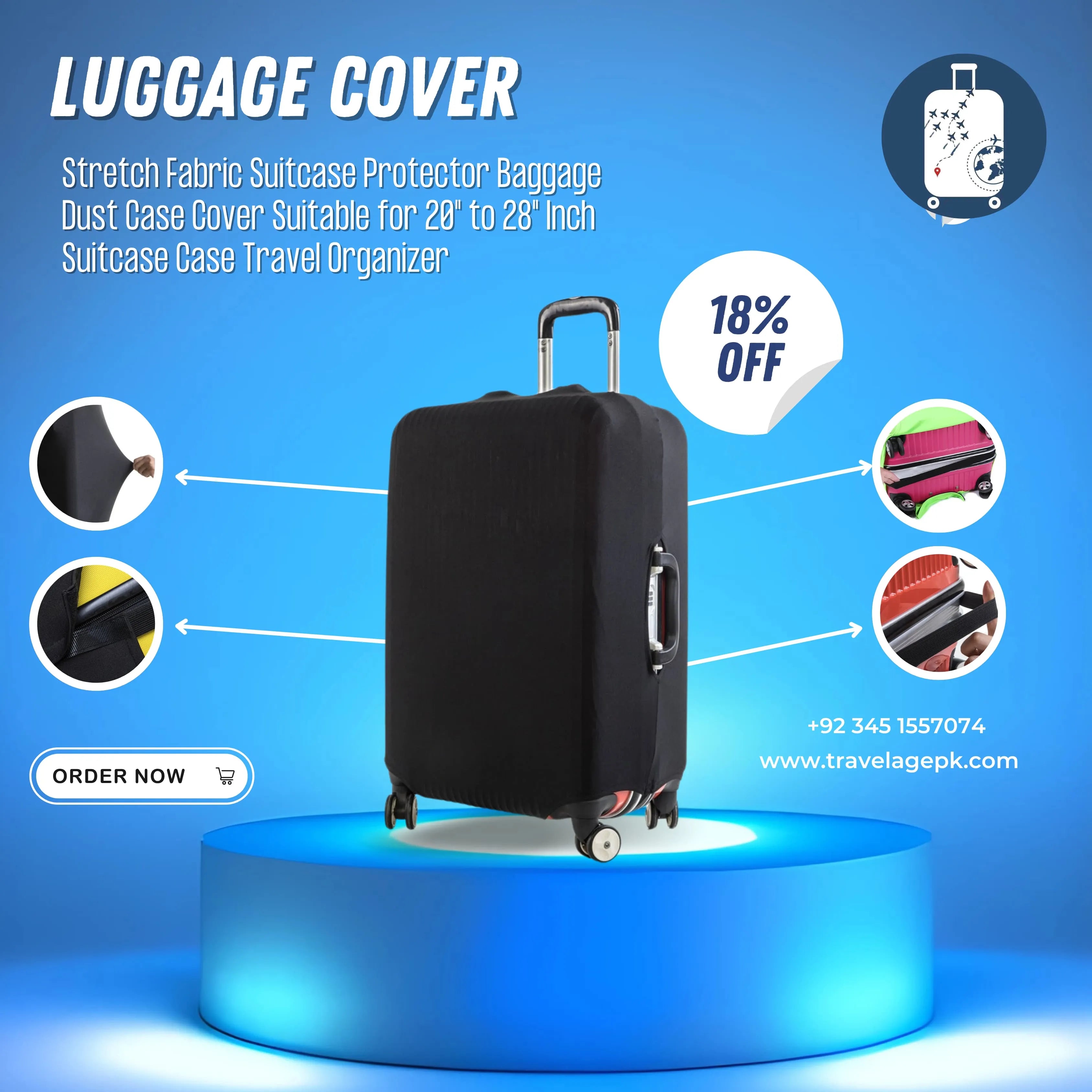 Luggage Cover Stretch Fabric Suitcase Protector