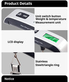 Luggage Scale Digital - LCD Display - 110lb/50kg Electronic Luggage Hanging Suitcase Travel Weighs Baggage Bag Weight Balance - Without Box