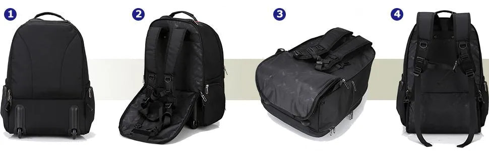 OIWAS travel bag with wheels | 15.6 inch laptop bag | 55x40x20 hand luggage backpack |backpack trolley simple hand luggage for business travel and vacation