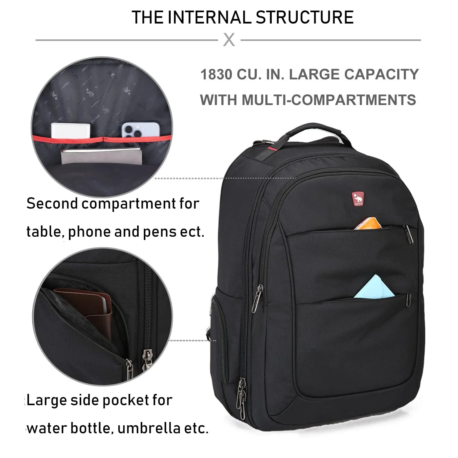 OIWAS travel bag with wheels | 15.6 inch laptop bag | 55x40x20 hand luggage backpack |backpack trolley simple hand luggage for business travel and vacation