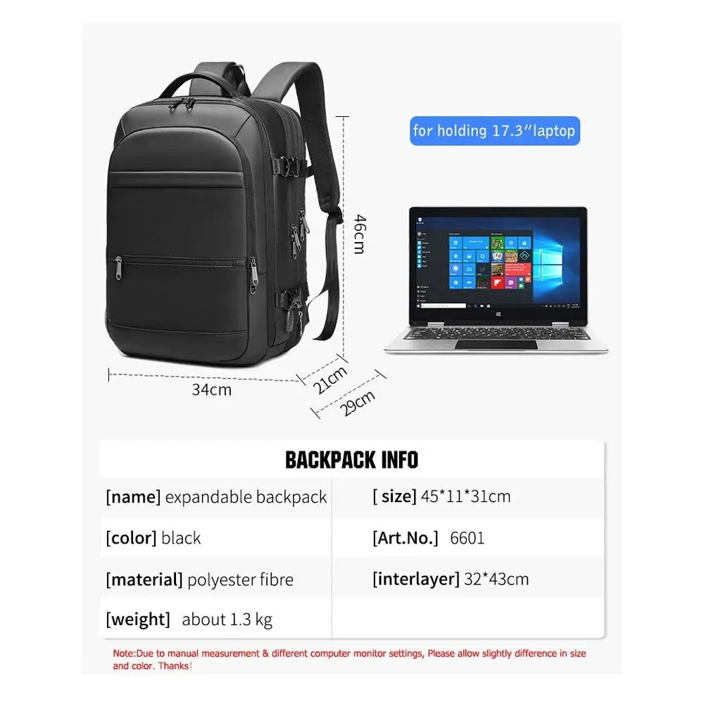 POSO 17.3 LAPTOP BACKPACK DAILY BUSINESS TRAVEL WITH USB PORT MODEL PS-660