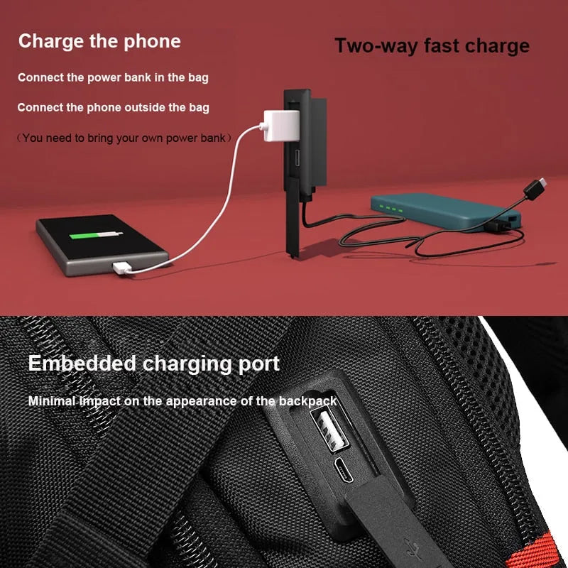 Swiss Backpack USB Charging Anti-Theft Luggage Daypack for Men's Women College School Bag 15.6 inch laptop