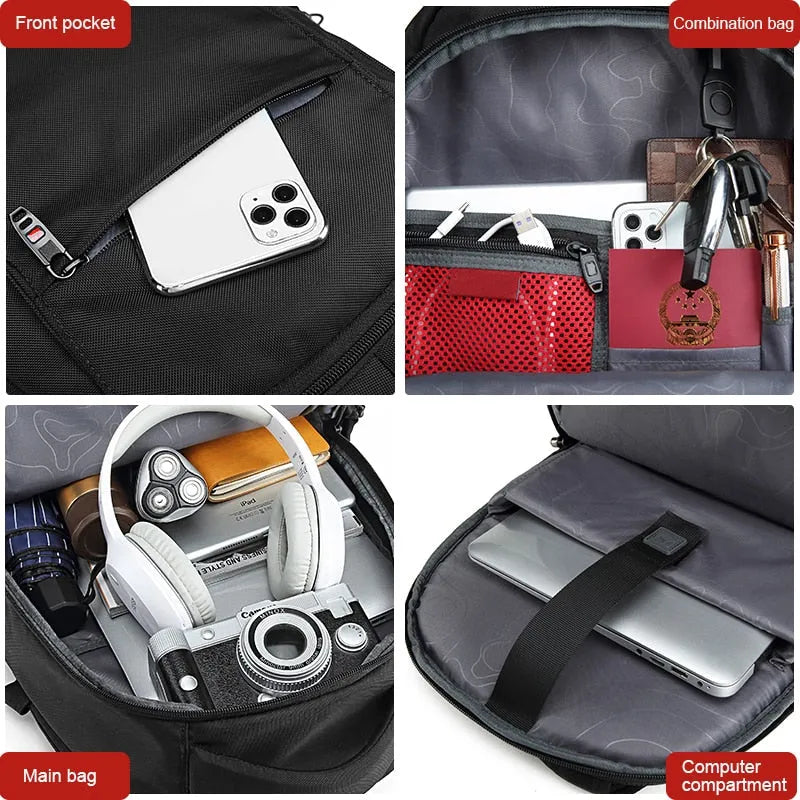 Swiss Backpack USB Charging Anti-Theft Luggage Daypack for Men's Women College School Bag 15.6 inch laptop