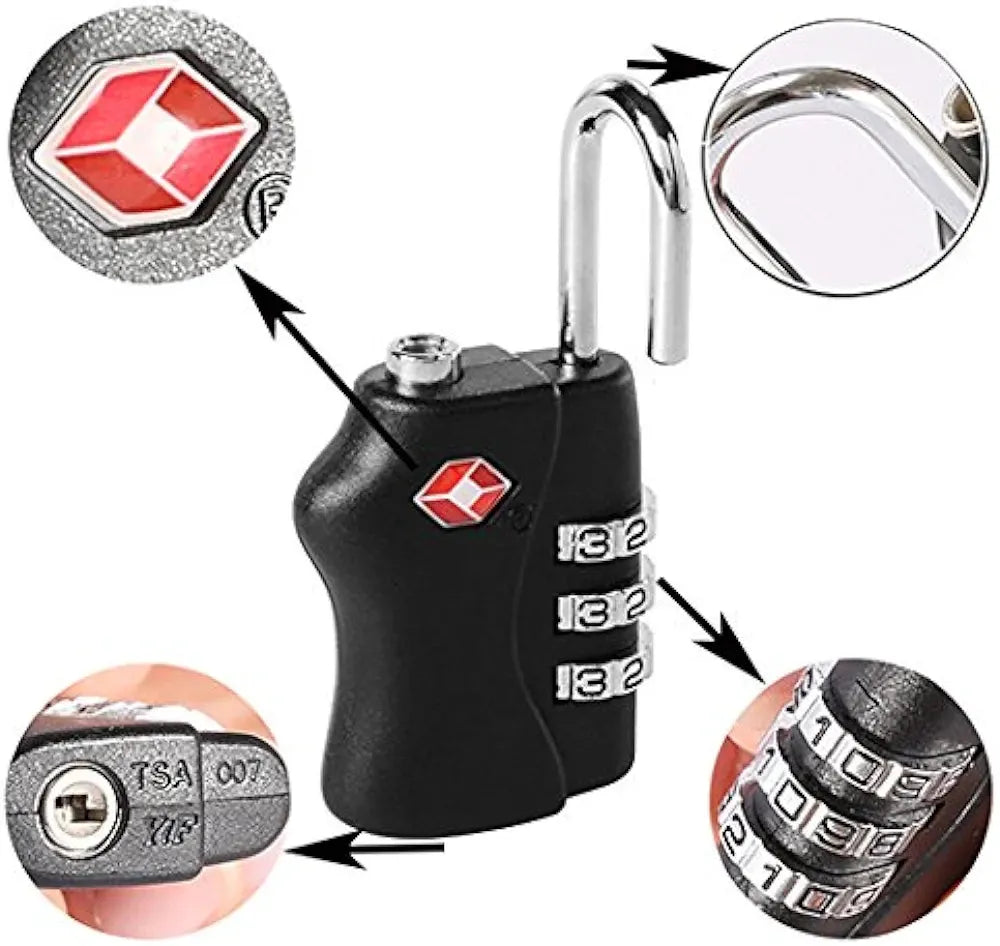 TSA Lock - TSA Customs Code Lock for Travel Luggage Password Changeable Lock Contrast Color Design Padlock Colorful Cabinet Locker